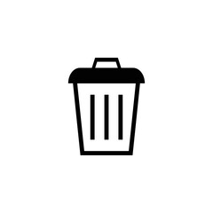 Trash Icon Sign Vector Isolated on White Artboard