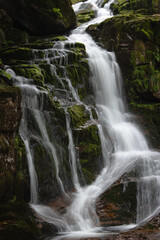Fototapeta na wymiar Waterfall on the Black Stream in Hejnice (Černý vodopád) 