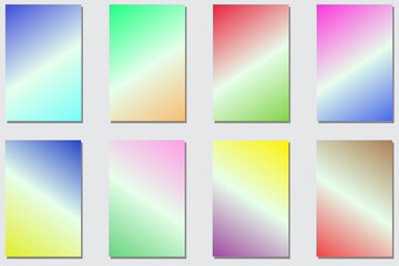 background vector, pastel color gradient. set of backgrounds for personal computers, smart phones, social media and more