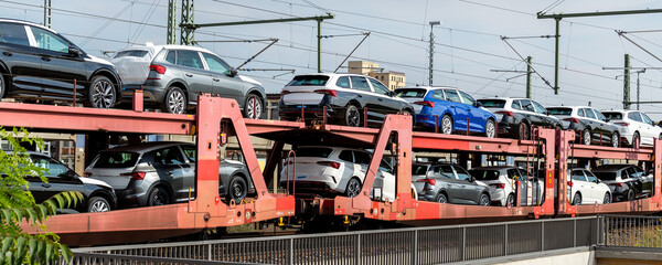 Mane new modern electric and fuel cars transportation by cargo freight train railway wagon....