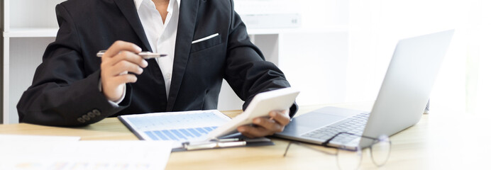 Young Asian women are talking friends and manager through video chats and greeting them with cheerful expressions, Online communication , Stay home, New normal, VDO Call, Internet working.