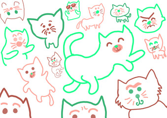 Funny cat doodle 
