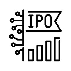 IPO line icon. Virtual money.