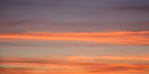 Bright sunset sky, full frame. The sky as a background. Sky abstract natural background