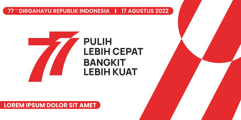 17 Agustus 77 th Indonesian Independence Day Banner Template