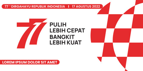 17 Agustus 77 th Indonesian Independence Day Banner Template