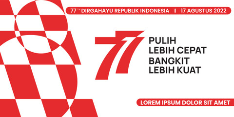 17 Agustus 77 th Indonesian Independence Day Banner Template