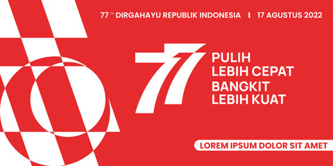 17 Agustus 77 th Indonesian Independence Day Banner Template