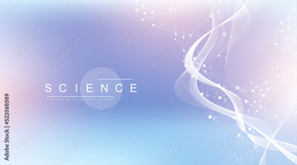 Aufkleber abstract structure molecules or atom for science or medical background.