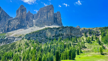 The beautiful scenery around the Dolomites in Italy