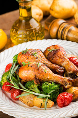 Homemade roasted chicken leg with Rosemary