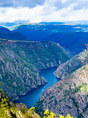 Naklejka na ściany i meble River Sil Canyon, Galicia Spain. Mountain view.