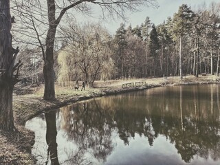 Obraz premium krajobraz nad jeziorem