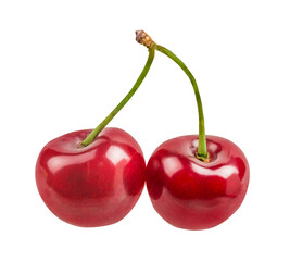 Cherry isolated on white background with clipping path
