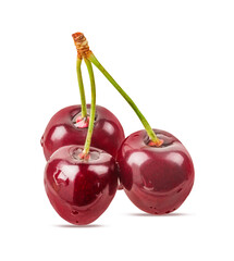 Cherry isolated on white background with clipping path