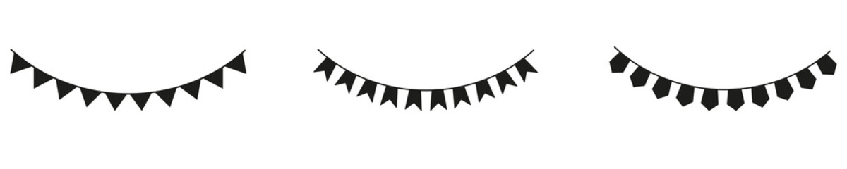 Bunting silhouette. Vector isolated on white. Vector illustration eps10