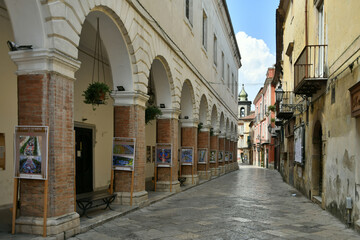 Fototapeta premium A narrow street in Sant'Agata de 'Goti, a medieval village in the province of Benevento in Campania, Italy.