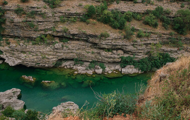 valley of the mountain river Moraca in Montenegro