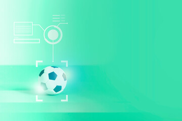 football with analysis data and statistics graph for manager strategic planning