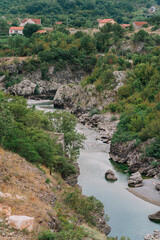 Fototapeta na wymiar valley of the mountain river Moraca in Montenegro