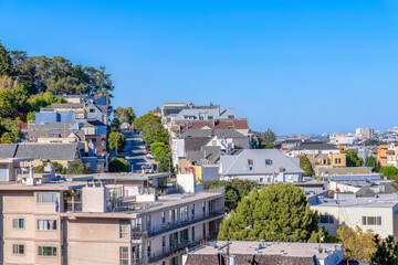 Above view of a residential area in San Francisco, California