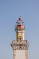 Red lighthouse on a summer day