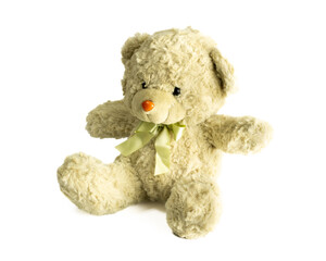 green teddy bears sitting on white background