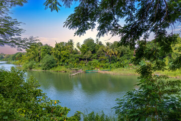 Luang Prabang Laos surrounded by the high mountains and the Mekong River. This lovely city is nestled in the high mountains and tropical rainforest