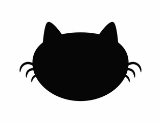 Cat head icon. Isolated silhouette. Vector illustration. - 522076584