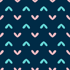 Simple seamless pattern with repeating heart. Cute print. Vector illustration. - 522076587