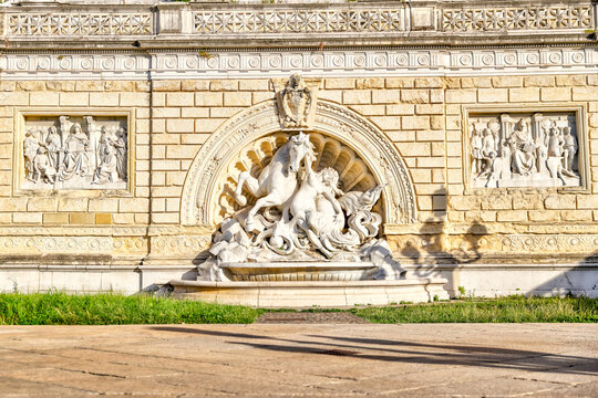 City gates and medieval architecture at the northwestern entrance to the Parco della Montagnola in Bologna Italy
