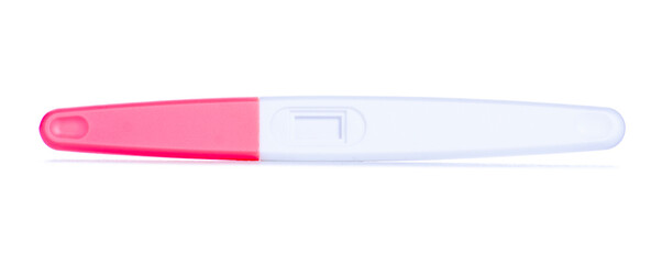 Pregnancy test pregnant on white background isolation