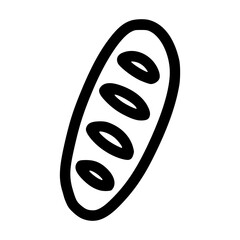 whole bread lineart vector illustration icon with doodle hand drawn style for coffee shop and coloring book