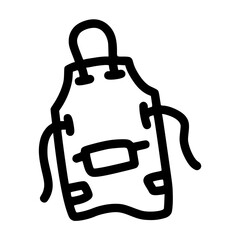 barista or kitchen apron lineart vector illustration icon with doodle hand drawn style for coffee shop and business
