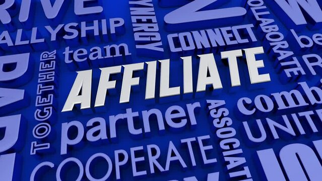 Affiliate Partnership Marketing Cooperation Opportunity Words 3d Animation