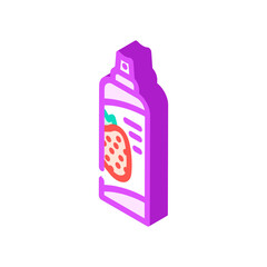 cream strawberries foam isometric icon vector. cream strawberries foam sign. isolated symbol illustration