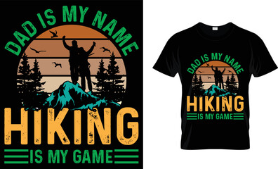 Hiking typography t_shirt vector design template