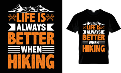Hiking typography t_shirt vector design template