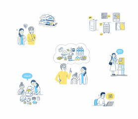 災害対策・防災用品イラスト　セット