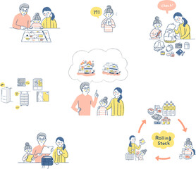 災害対策・防災用品イラスト　セット