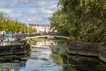 Fototapeta na wymiar Pedestrian Bridge on the Newry Canal, County Down, Nortern Ireland