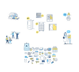 災害対策・防災用品イラスト　セット