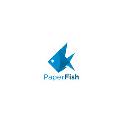 Paper Fish logo template icon vector illustration design, Fish Icon vector illustration logo template design