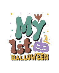 Vintage Halloween T-shirt design, groovy t-shirt design, retro groovy t-shirt design