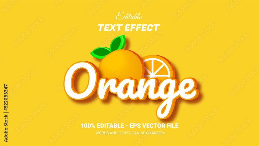 Canvas Prints orange 3d editable text effect