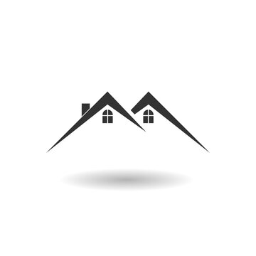 recommend clip art: Simple Roof icon with shadow. Real estate logo