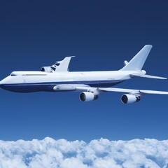 An aeroplane flying in the sky