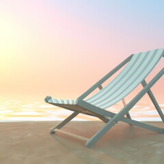 A beach lounger by the sea