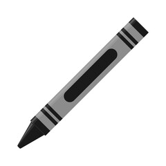 Education and Work - School and Office Supply - Black and Gray Crayon Isolated on White Background