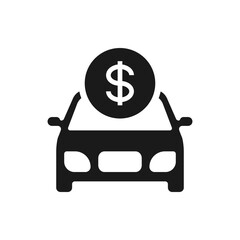 Car insurance. Vehicle price icon flat style isolated on white background. Vector illustration